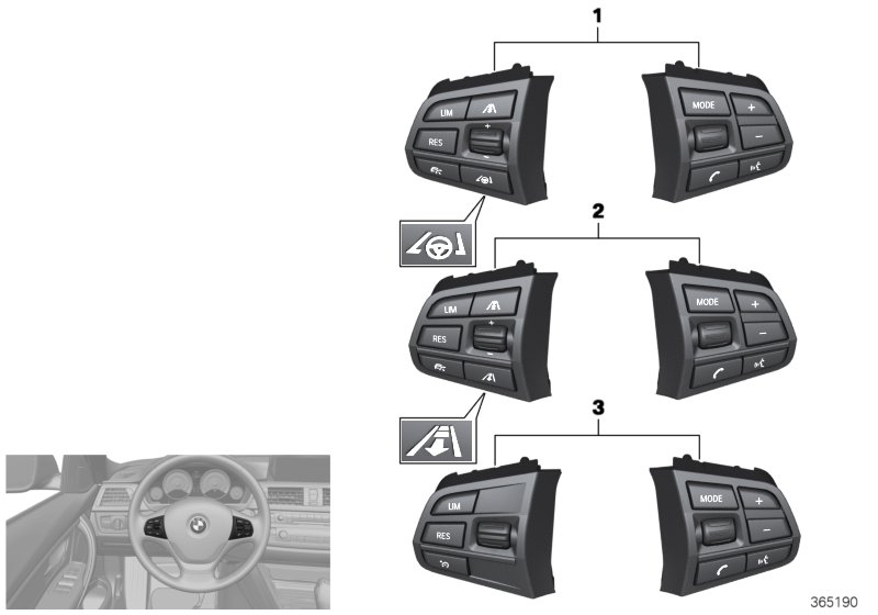 Switch, steering wheel, multif., basic