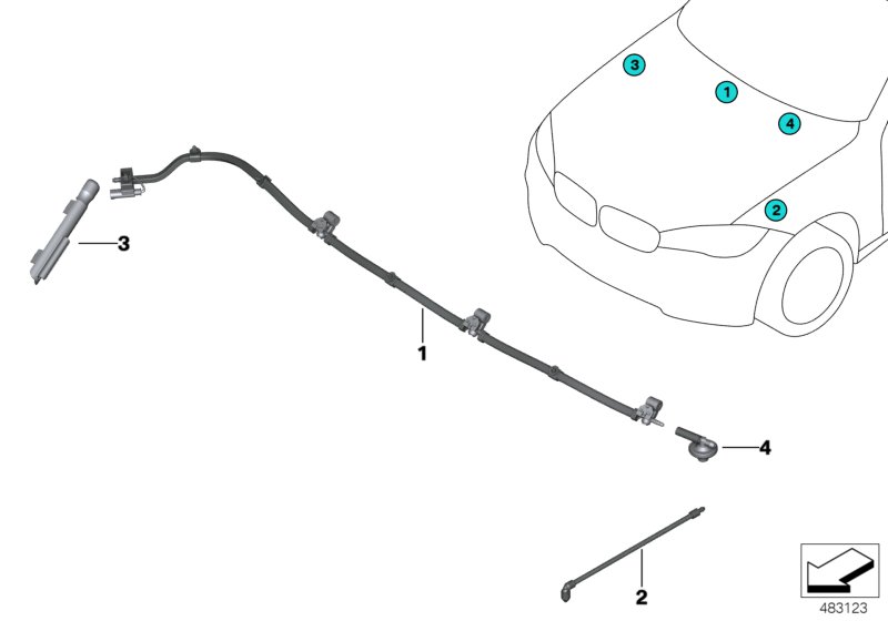 Single parts for windshield cleaning