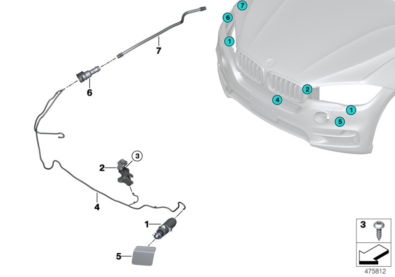 Single parts for head lamp cleaning