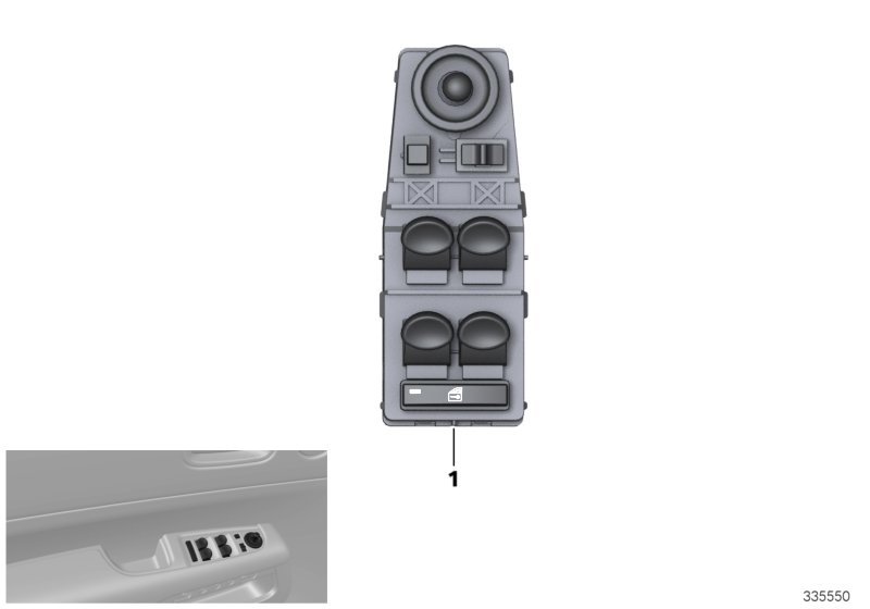 Oper. unit, switch cluster, door, front