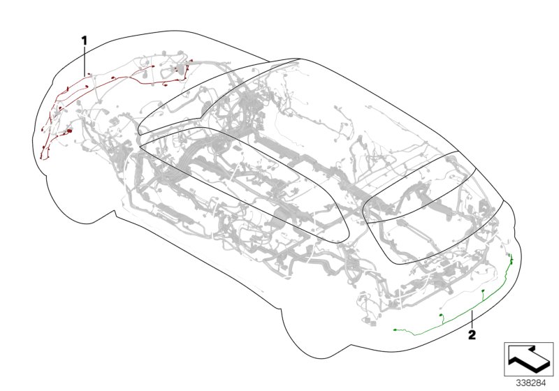 Wiring harnesses, bumper, front / rear