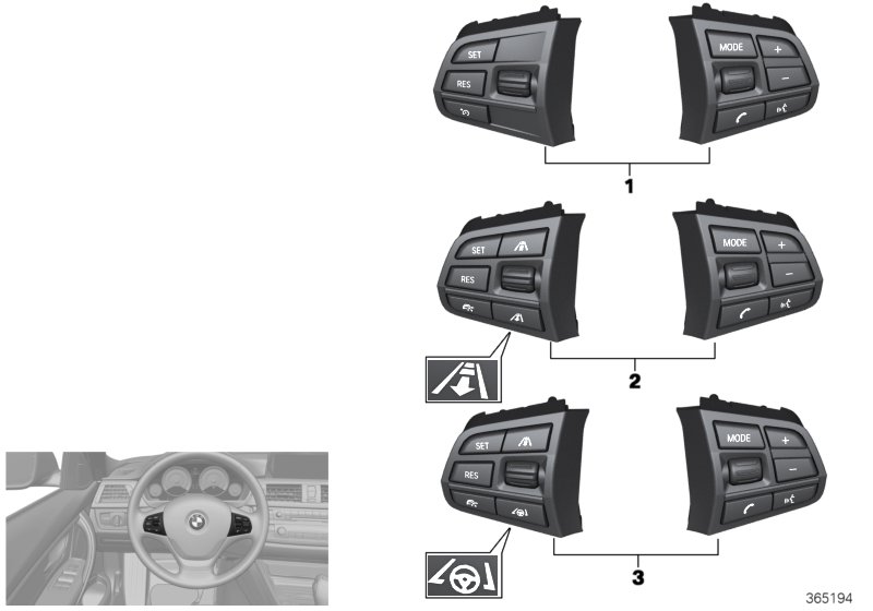 Switch, steering wheel, multif., basic