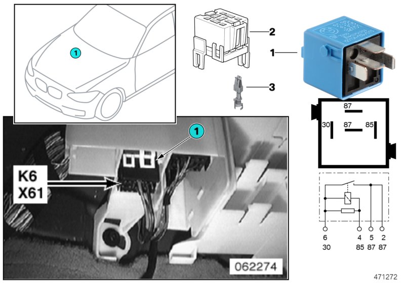 Relay, headlight cleaning system K6