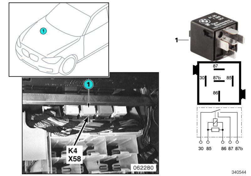 Relay, blower K4