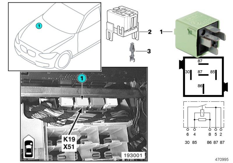 Relay, A/C compressor K19