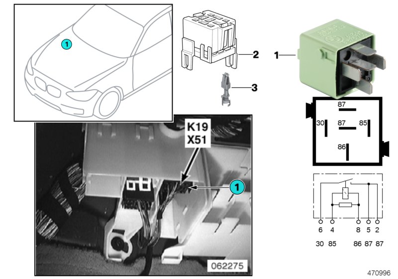 Relay, A/C compressor K19