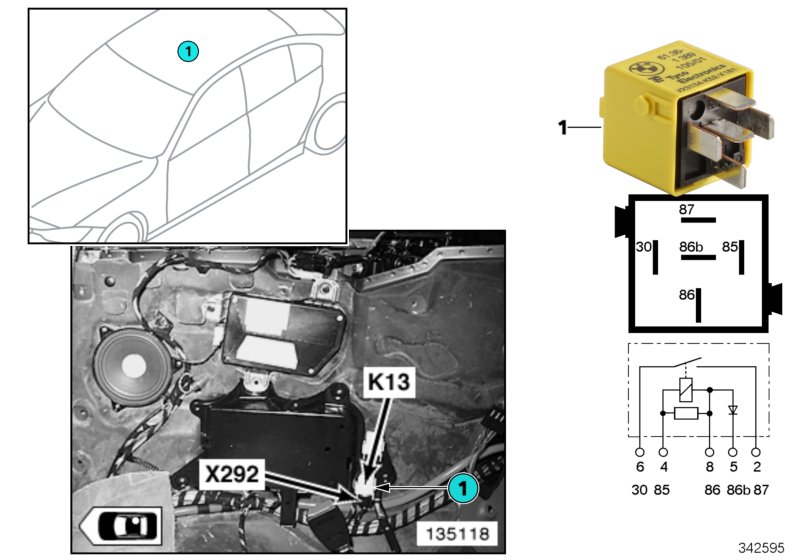 Relay, heated rear window K13