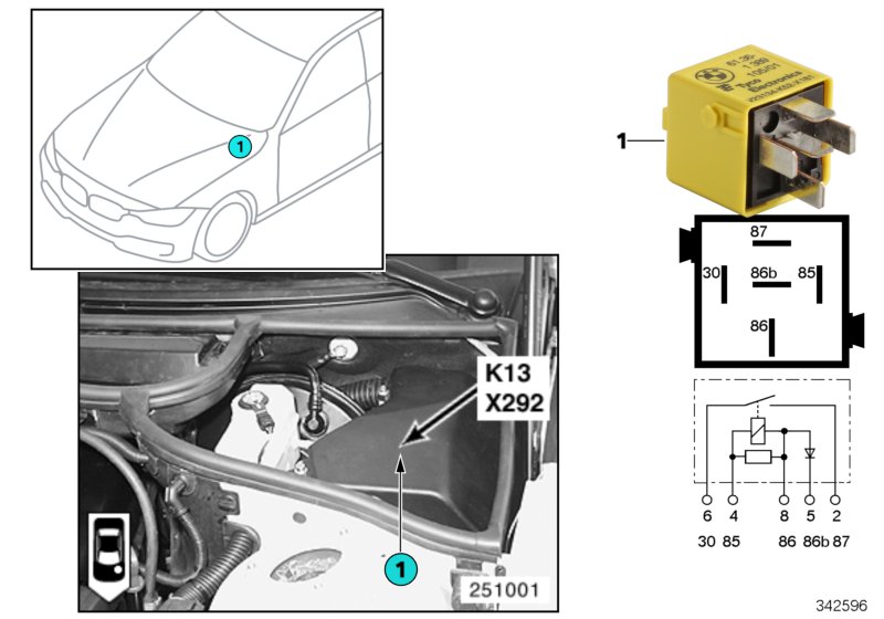 Relay, heated rear window K13