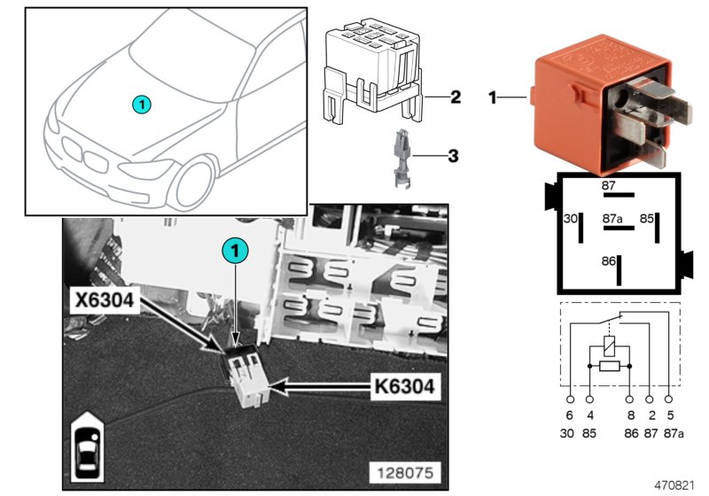Relay, secondary air pump K6304