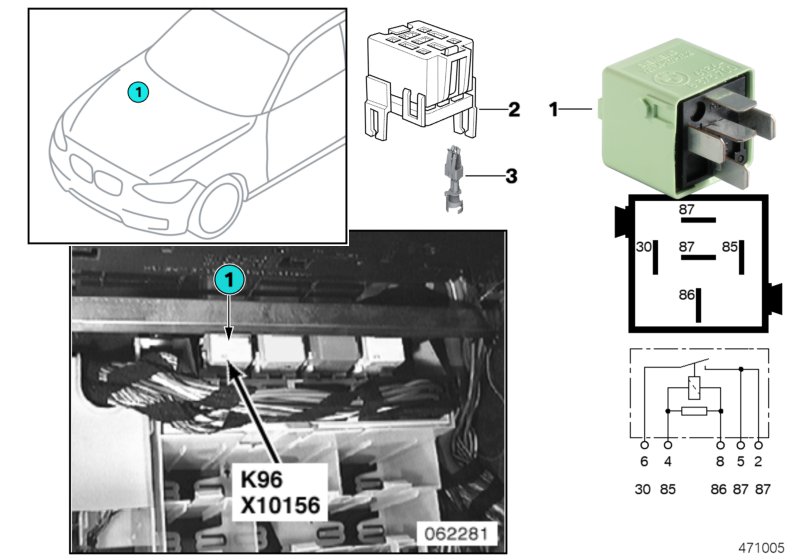 Relay, fuel pump 1 K96