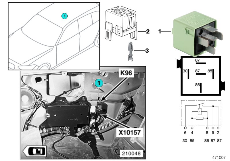 Relay, fuel pump 1 K96