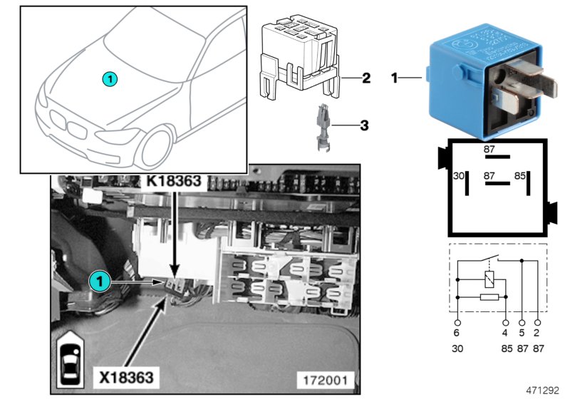 Relay, soft top 1 K18363