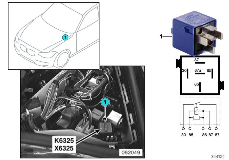 Relay, reversing light K6325