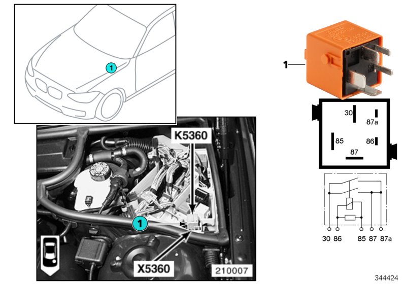 Relay, hydraulic pump, SMG K5360