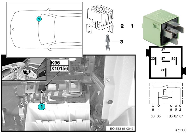 Relay, fuel pump K96
