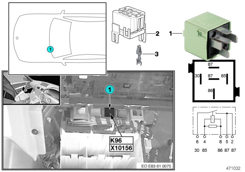 Relay, fuel pump K96