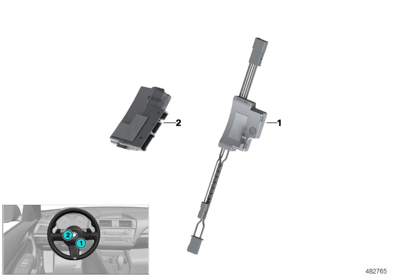 Control unit,strng.wheel module, M-Sport
