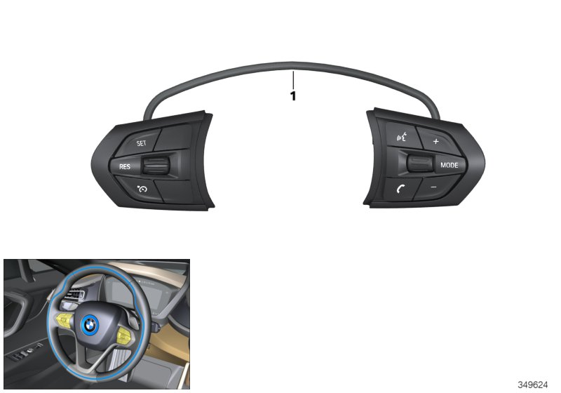 Switch, multifunct. steering wheel
