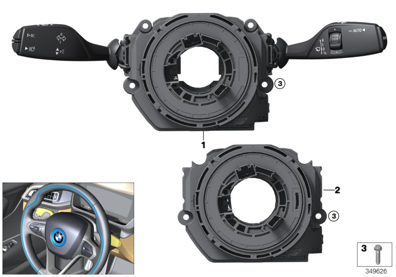 Switch cluster steering column