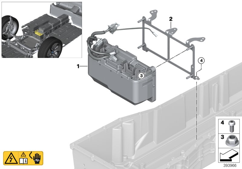 High-voltage accumulator, safety box