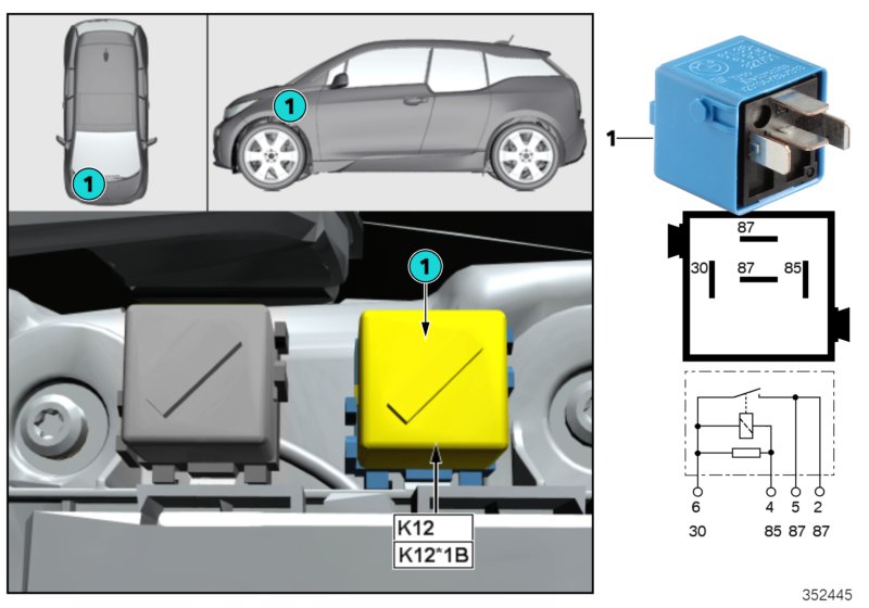 Relay, electric fuel pump K12