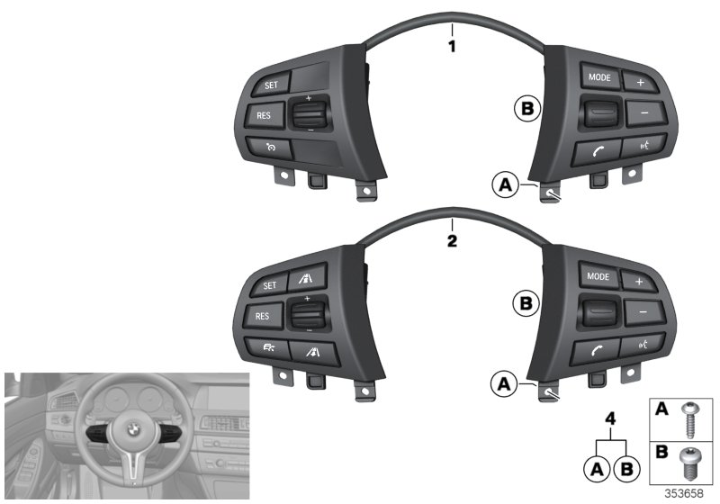 Switch, steering wheel, multif., basic