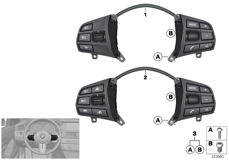 Switch, steering wheel, multif., sport