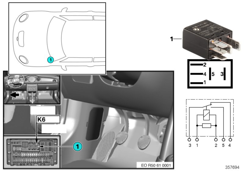 Relay, headlight cleaning system K6