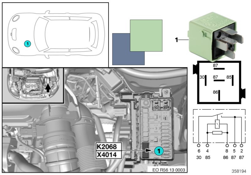 Relay, fuel heating unit K2068