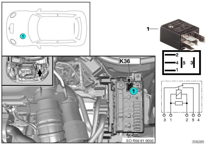 Relay, wiper 1 K36