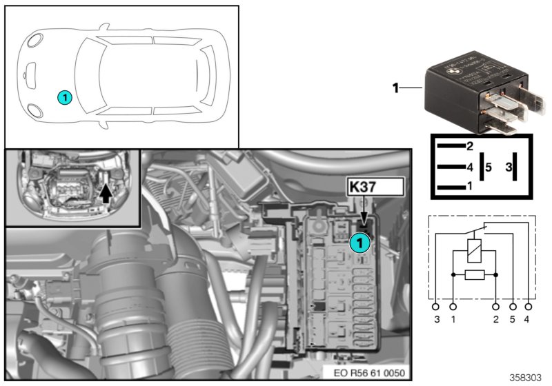Relay, wiper 2 K37