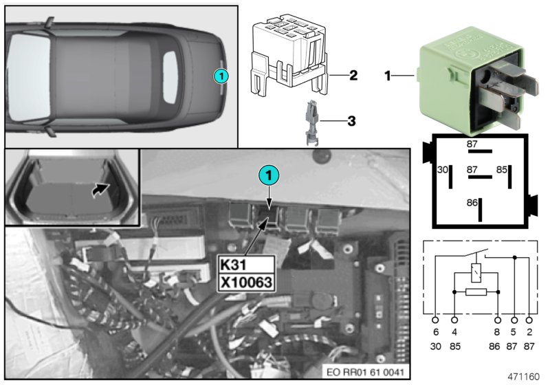 Relay, cigarette lighter K31
