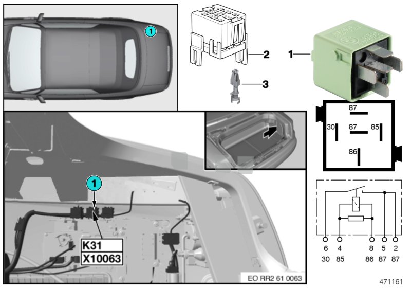 Relay, cigarette lighter K31