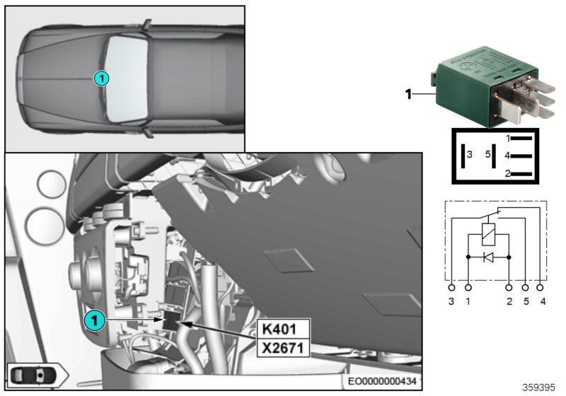Relay, control display K401