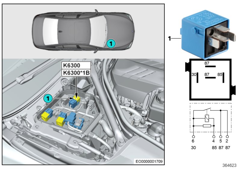 Relay, load removal, ign./inject. K6300