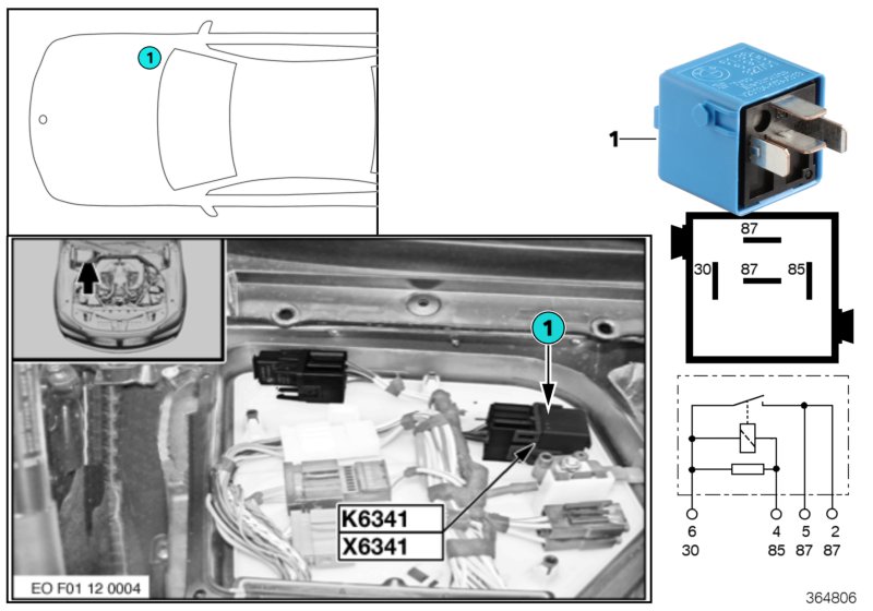 Relay, load removal, ign./inject. K6341