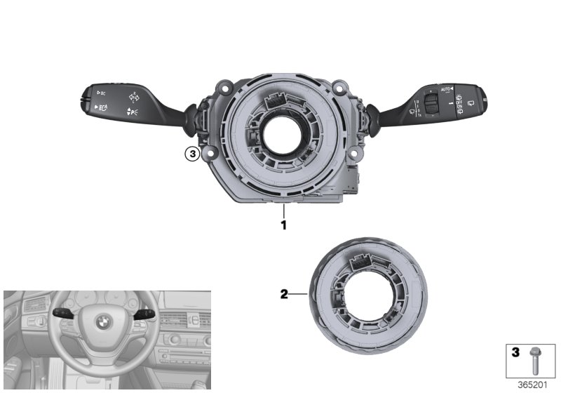 Switch cluster steering column