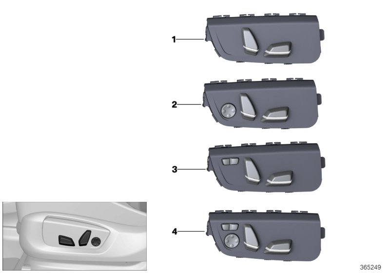 Seat adjustment switch, front passenger