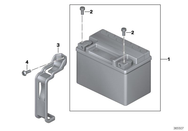 Battery with holder