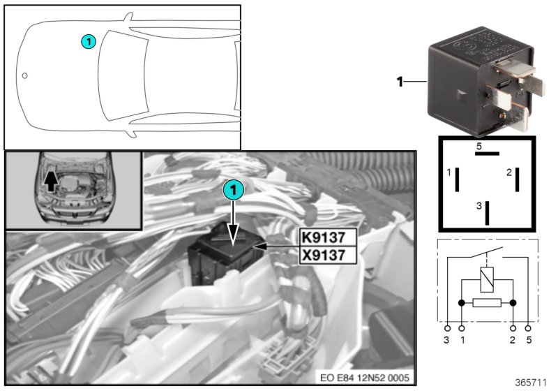 Relay, electric fan K9137