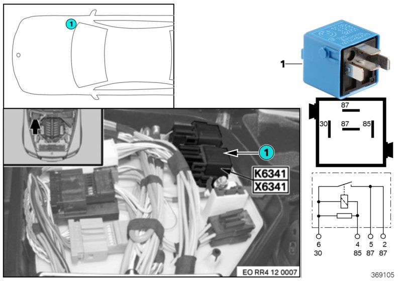 Relay, load removal, ign./inject. K6341