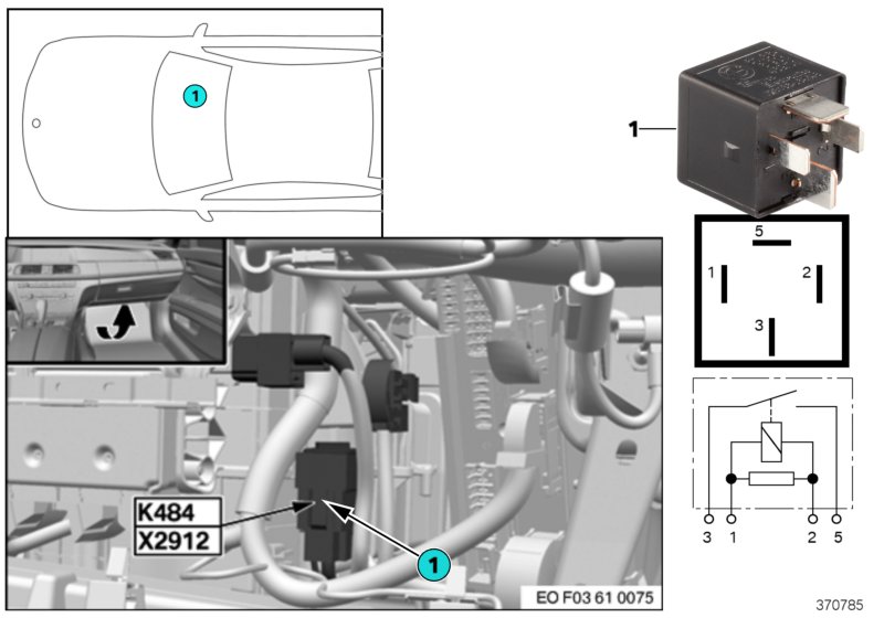 Relay, electric fan 2 K484