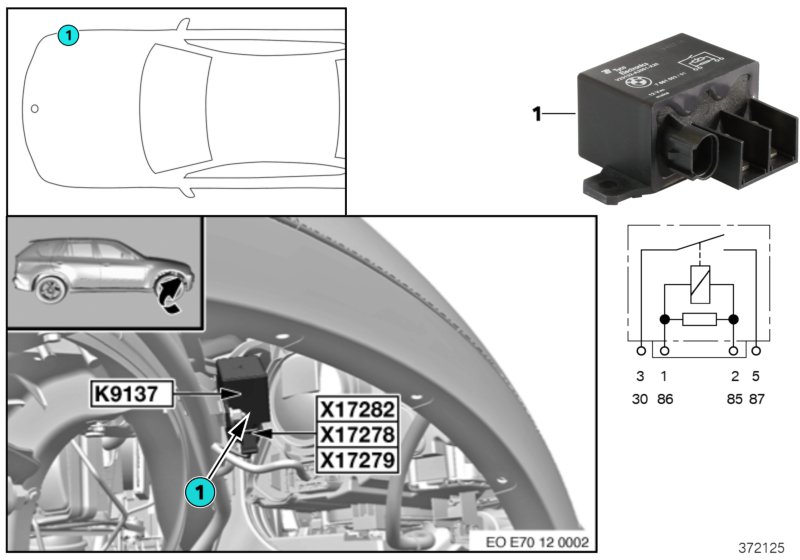 Relay, electric fan K9137