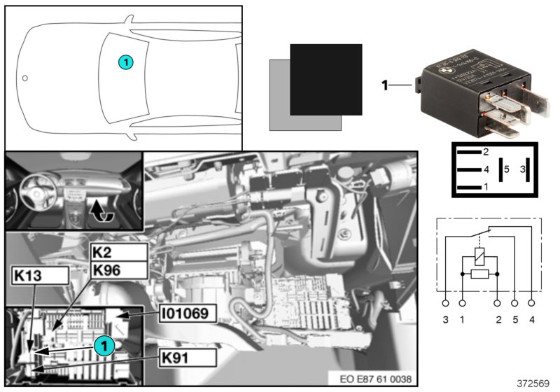 Relay, heated rear window K13