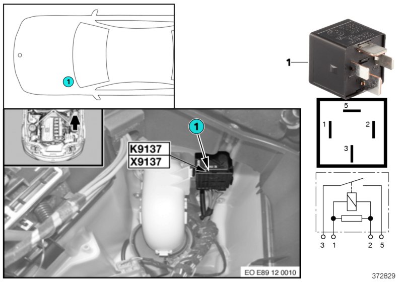 Relay, electric fan K9137