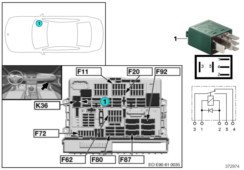 Relay, wiper 1 K36