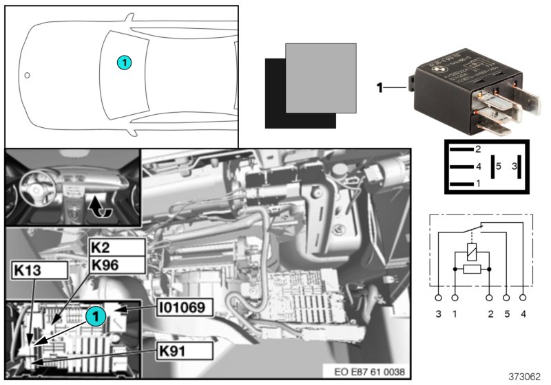 Relay, heated rear window K13