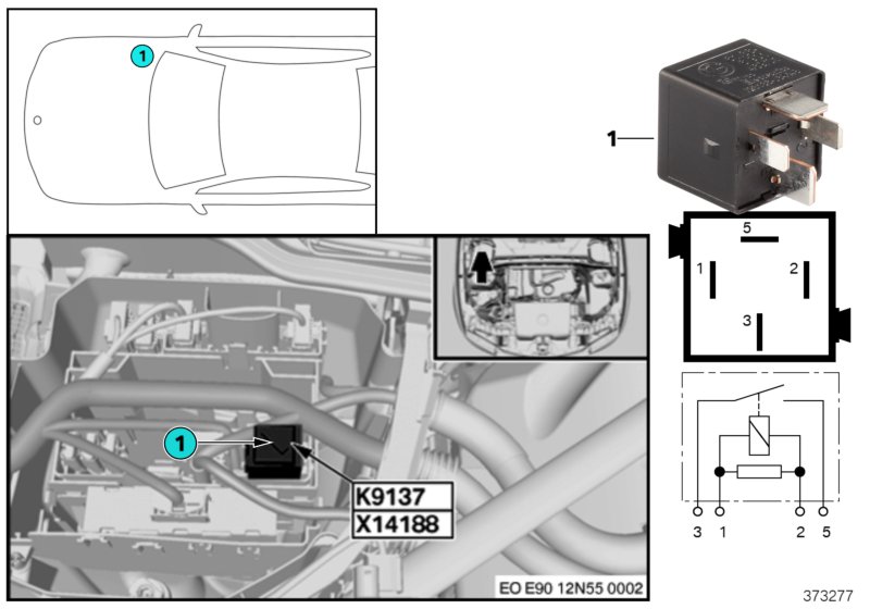 Relay, electric fan K9137