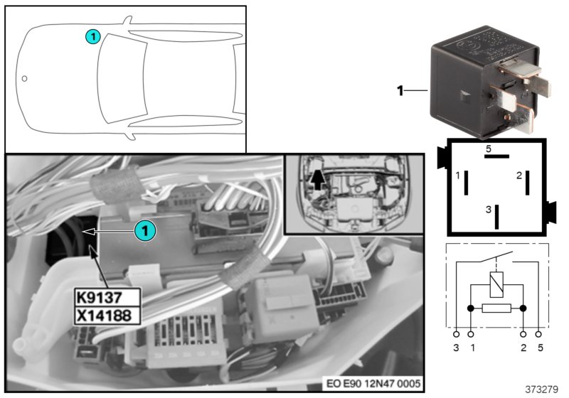Relay, electric fan K9137