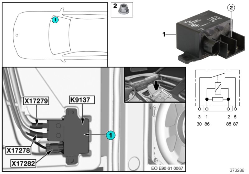 Relay, electric fan K9137